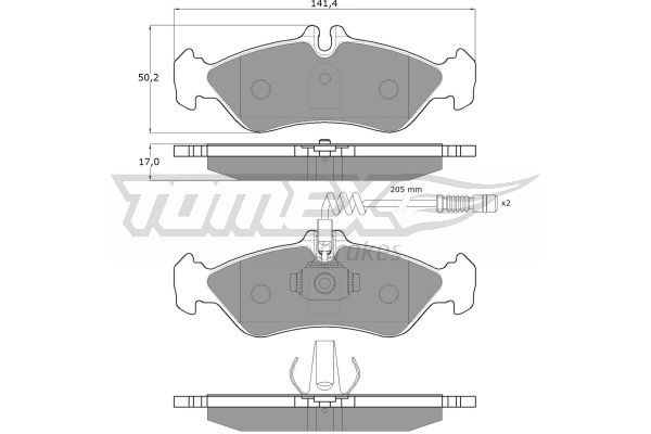 TOMEX BRAKES stabdžių trinkelių rinkinys, diskinis stabdys TX 11-501